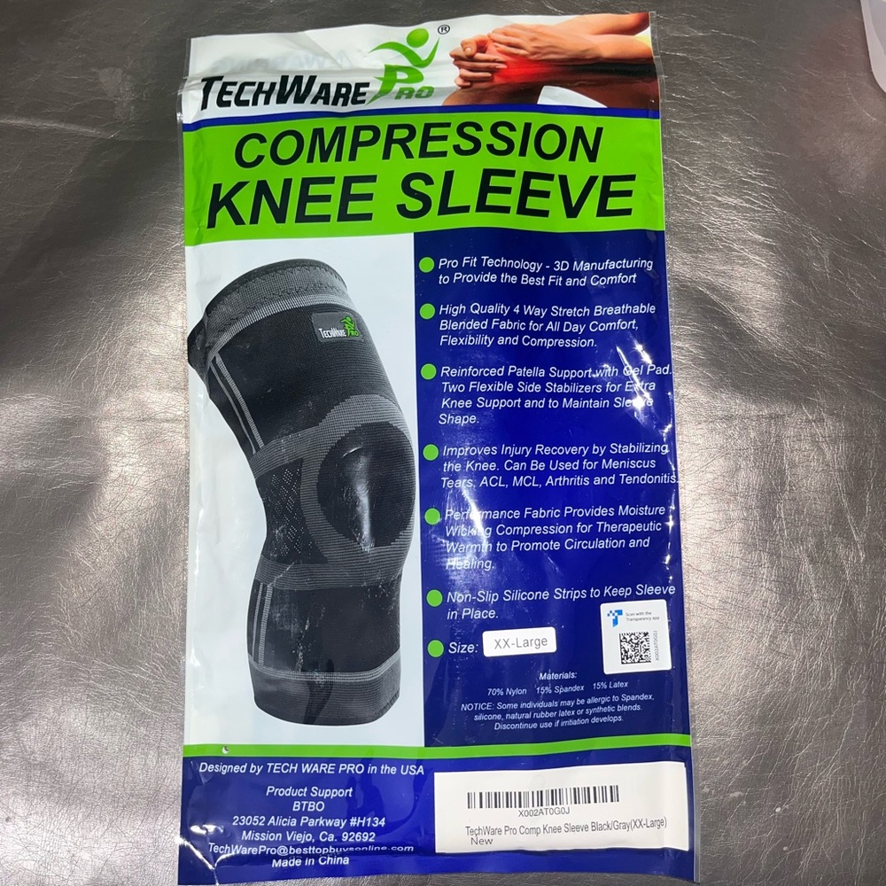 TechWare Pro Compression Knee Sleeve XXL NWOT